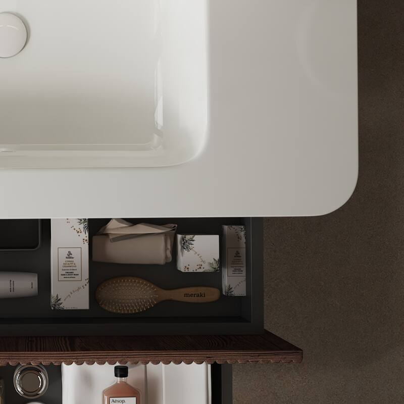 30/36" Bathroom Vanity with Sink,Wall-Mounted Floating Bathroom Storage Cabinet with 2 Drawers