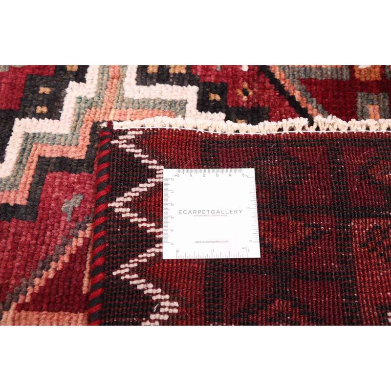 ECARPETGALLERY Hand-knotted Melis Vintage Burgundy Wool Rug - 4'7 x 6'0