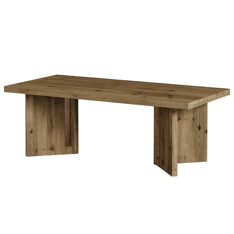Solid Wood Rectangle Coffee Table, Farmhouse Living Room Center Tea Accent Table