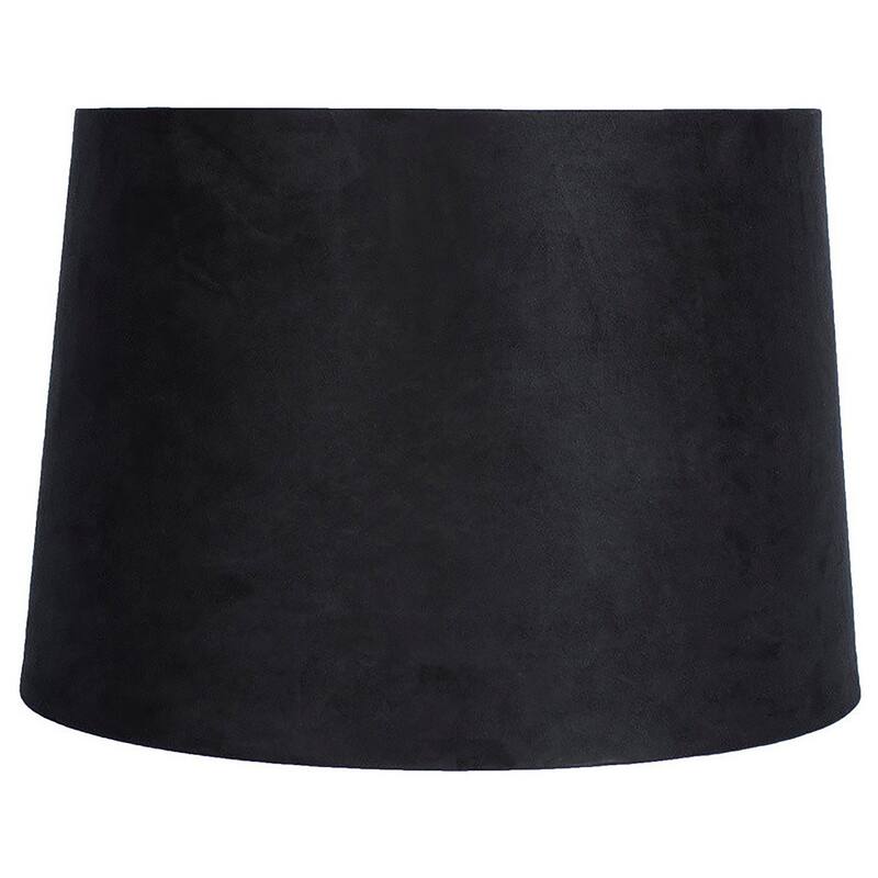 Suede Hardback Lamp Shade, 14" Top, 16" Bottom, 11" Slant - Black