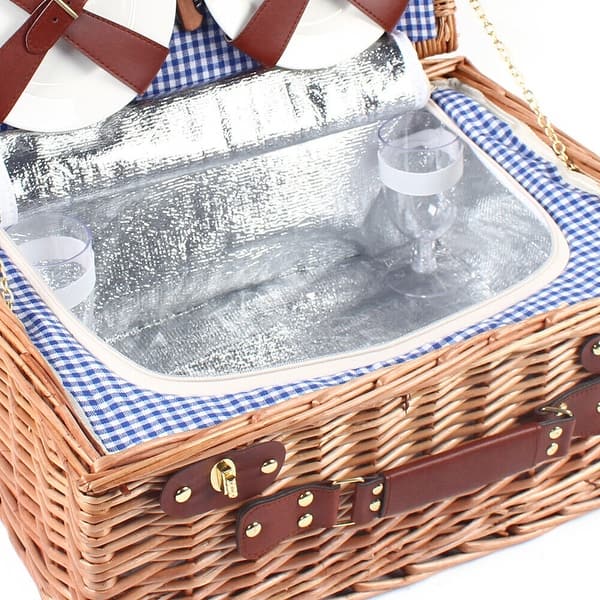 Wicker Picnic Basket Set for 4