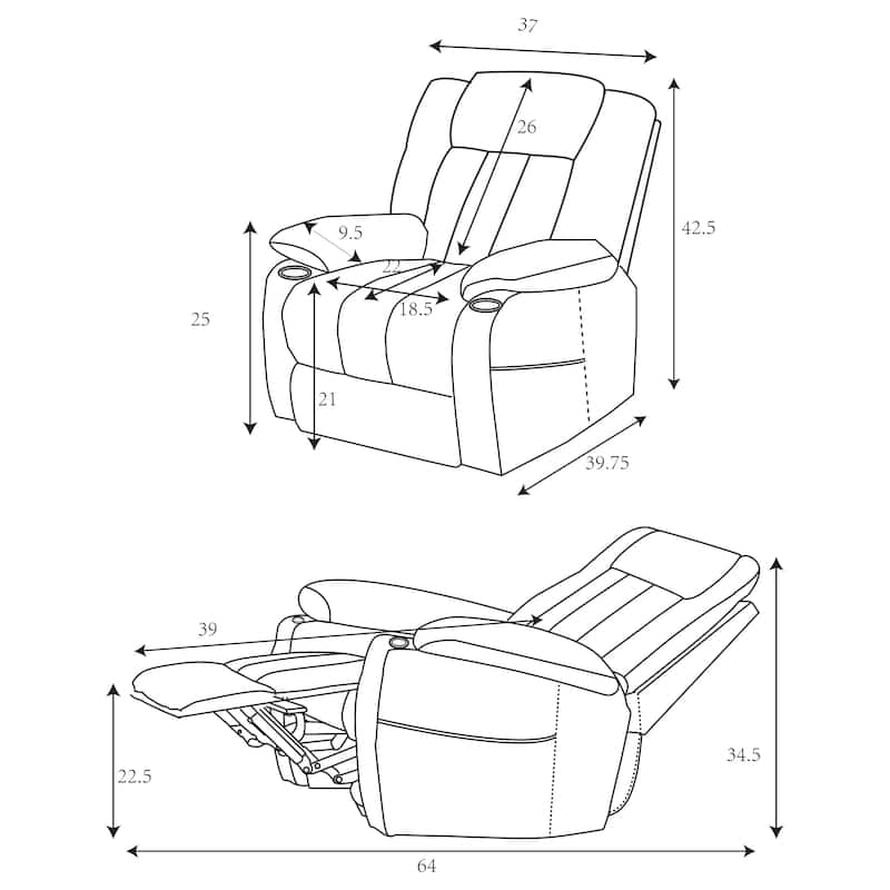 Houston Upholstered Power Lift Recliner Chair