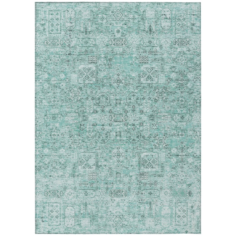 HomeRoots Floral Transitional Rectangle Outdoor Rug