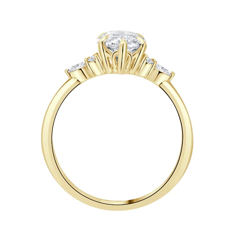 Auriya 14k Gold 5 3/5ctw Lab grown Marquise Nature's Inspired Diamond Engagement Ring (F-G VS)