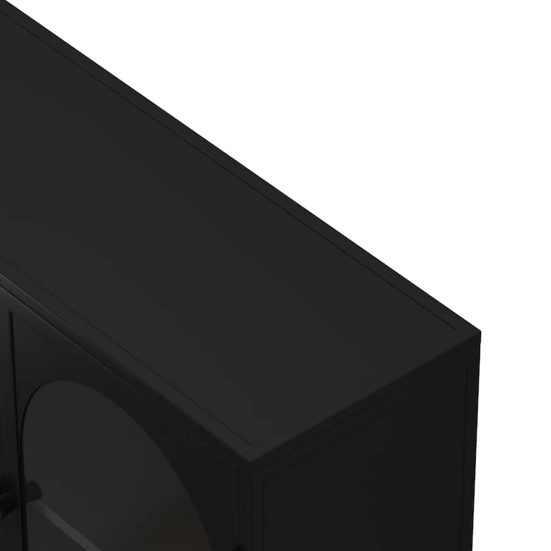 47.25" 4-door Glass Wall-mounted Cabinet Storage,