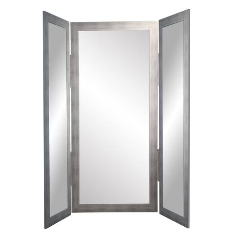 Cool Silver Full Body Trifold Dressing Mirror