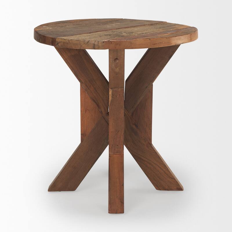 Heidi Reclaimed Brown Wooden End Table - 25.8L x 25.8W x 26.0H