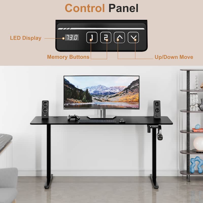 Electric Standing Desk, Height Adjustable Desk with Memory Preset and LED Display