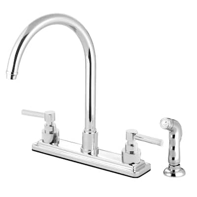 Kingston Brass Elinvar Centerset Kitchen Faucet with Deck Plate, Metal