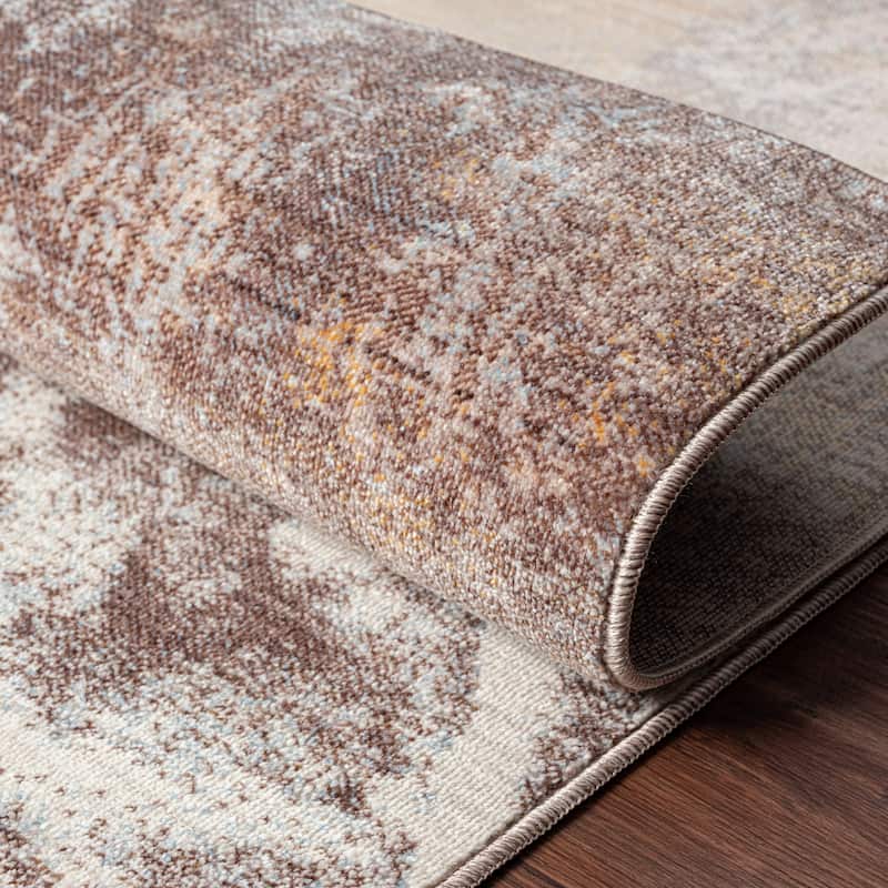 Marbled Earthy Abstract Area Rug