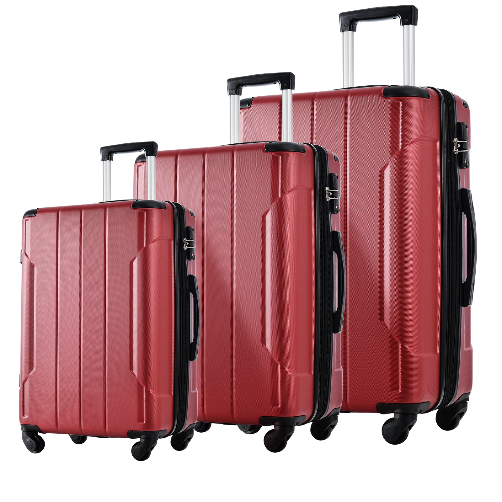Luggage Sets Lightweight Hardshell Suitcases with Spinner Wheels TSA Lock 3 Sets Expandable Luggage 20 24 28 Red Bed Bath Beyond 38191609