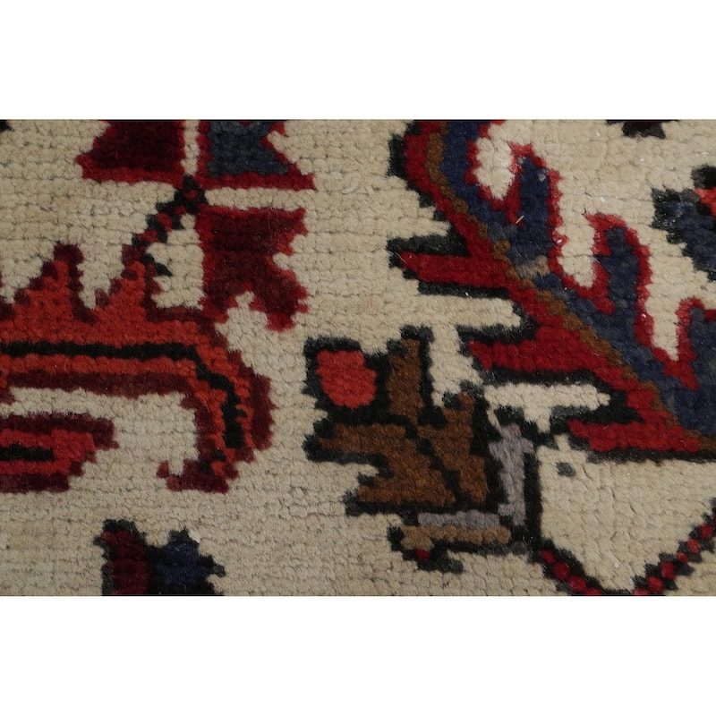 Hand Knotted Oriental 100% Wool Carpet Traditional Medallion Red Heriz Area Rug - 9' 10'' X 6' 7''