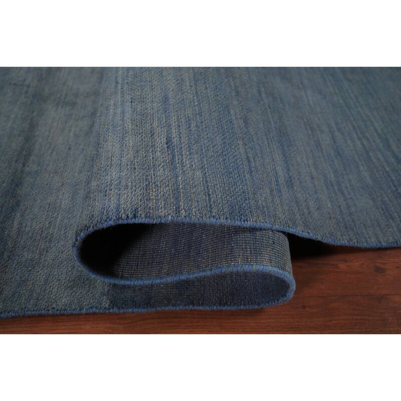 Blue Modern Gabbeh Oriental Area Rug Hand-Knotted Wool Carpet - 6'6" x 9'6"