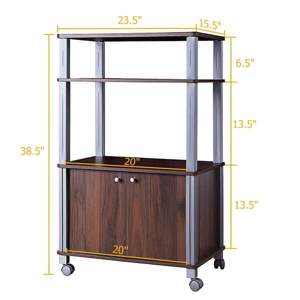 Shop Gymax Bakers Rack Microwave Stand Rolling Storage Cart Multi