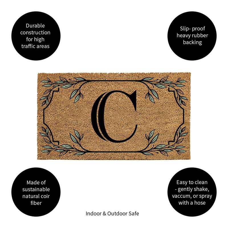 28 in. x 16 in. Monogram Coir Mat, Letter "C"