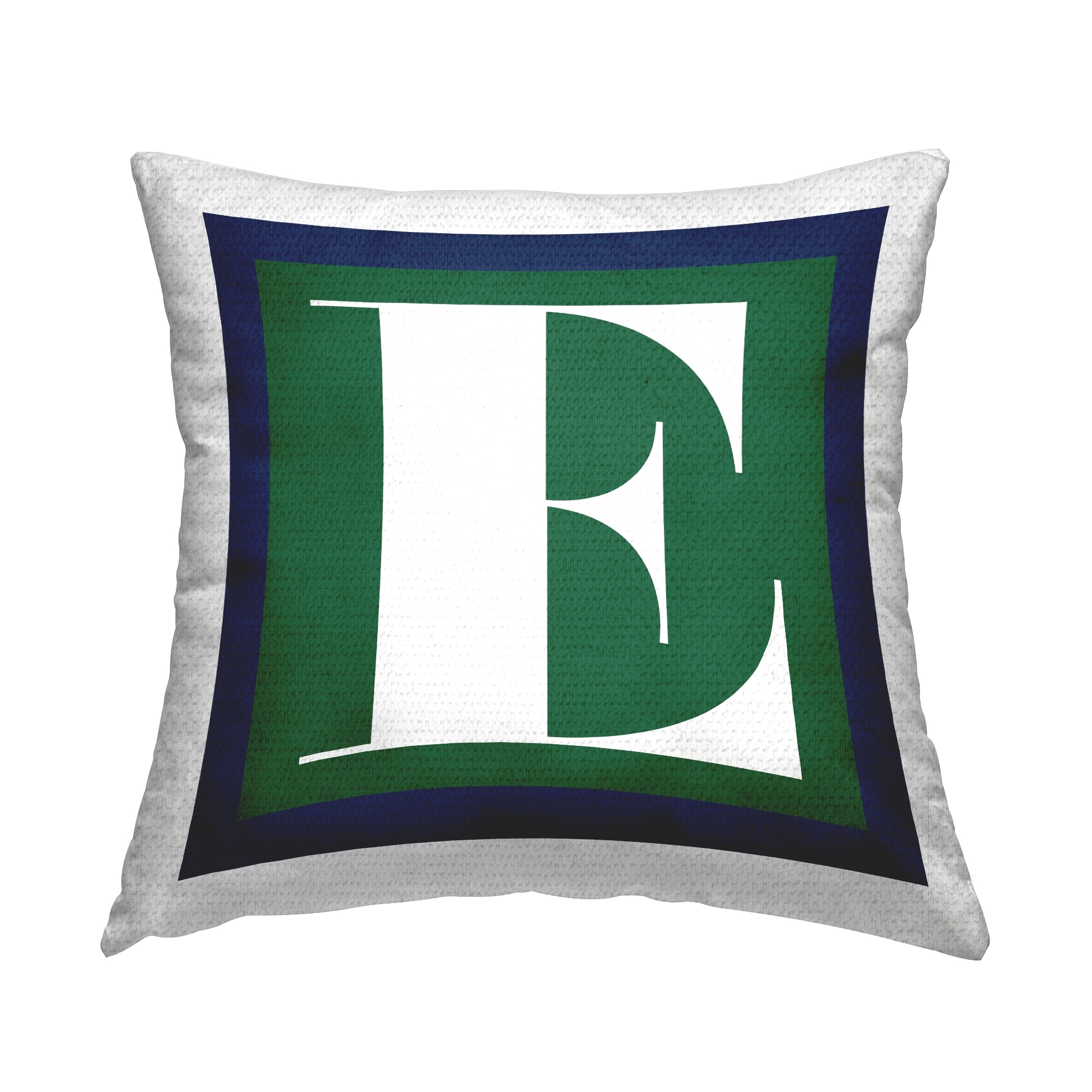 Stupell Green Initial Letter Printed Outdoor Throw Pillow Design by Lil' Rue