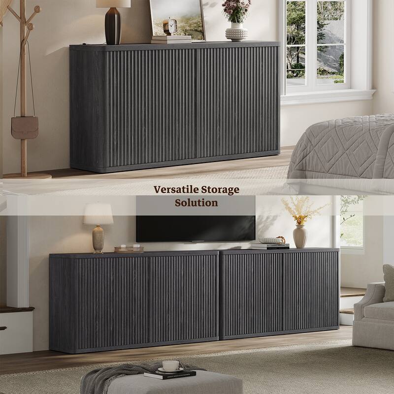 66.3W"Storage Cabinet with Adjustable Shelves