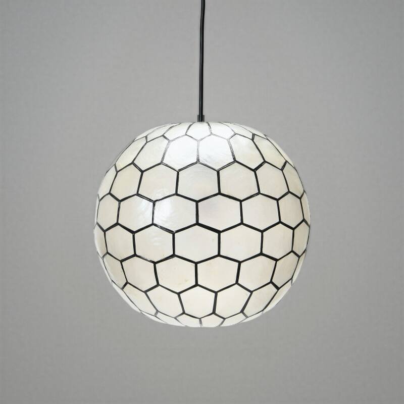 Capiz Honeycomb Globe Pendant Light