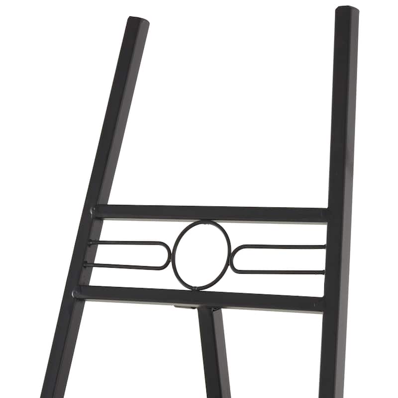 Metal Geometric Tall Adjustable 3 Tier Display Easel with Chain Support - Black or Gold - Roche River Decor