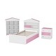preview thumbnail 13 of 13, 3PS A Set Of Kids Fun House-Shaped Wooden Bed with Nightstand and Storage Rack