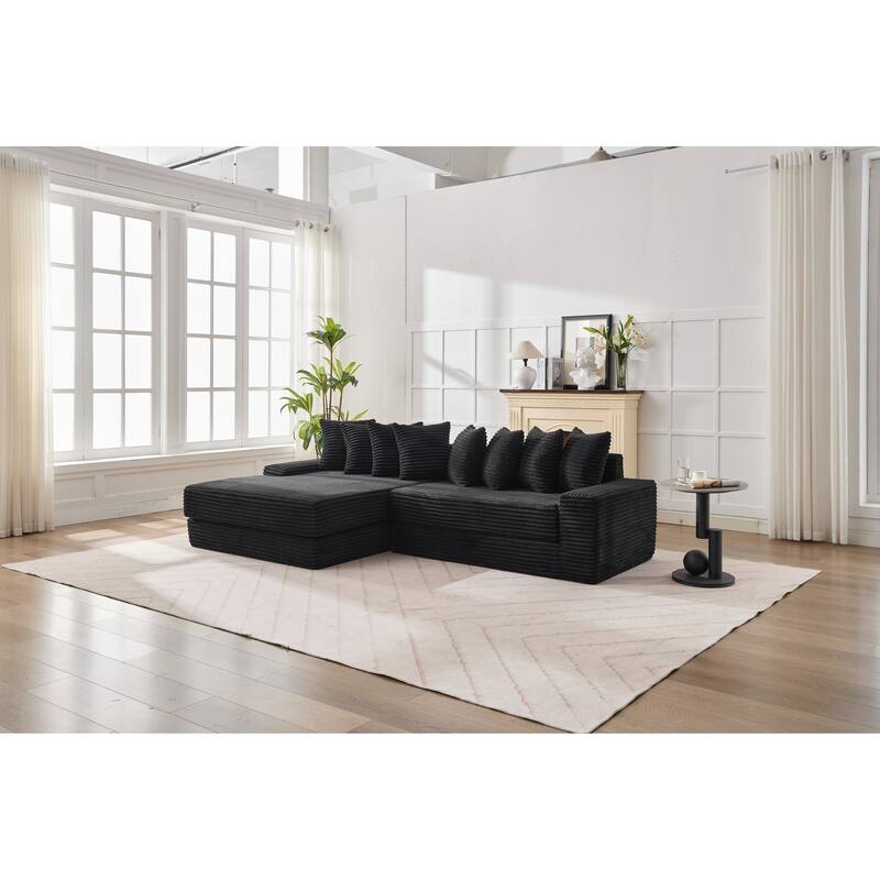 Convertible Corduroy Sofa Bed, Foldable Floor Couch, Space-Saving Sleeper Mattress Sofa, Multi-Functional Folding Bed