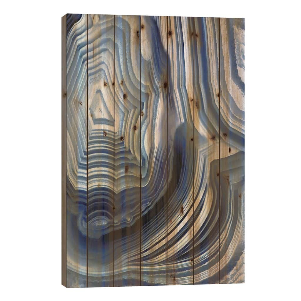Agate Indigo I Print On Wood by Danielle Carson - Multi-Color