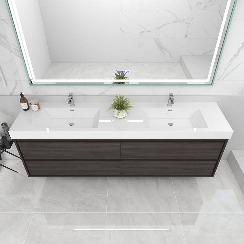 Morava 84" Floating Vanity with Double Sink - 84