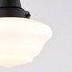 preview thumbnail 11 of 11, VAXCEL Eastgate 1-Light Schoolhouse Semi Flush Mount Ceiling Lighting Fixture, White Frosted Opal Glass Shade