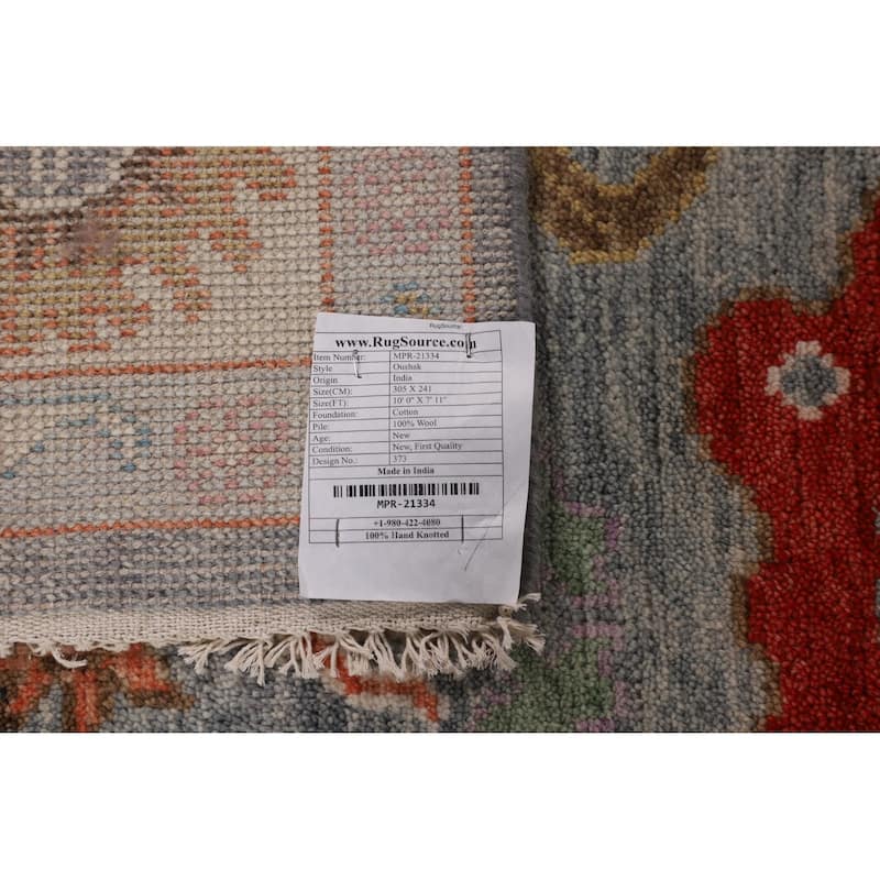 Floral Oushak Indian Area Rug Handmade Wool Carpet - 7'11" X 10'0"