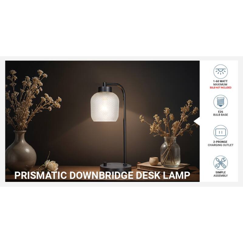 Kenroy Home Prismatic 1-Light Desk Lamp - Black