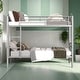 preview thumbnail 1 of 15, Elegant Twin Over Twin Metal Bunk Bed with Built-in Ladder and Guardrails, Divided into Two Beds, Silver Silver