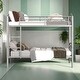 preview thumbnail 33 of 47, Elegant Twin Over Twin Metal Bunk Bed with Built-in Ladder and Guardrails, Divided into Two Beds, With Sturdy Steel Frame Silver