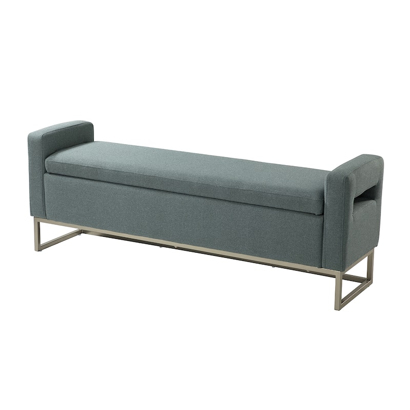 Diana Modern Upholstered Filp-Top Storage Bench with Sturdy Metal Legs