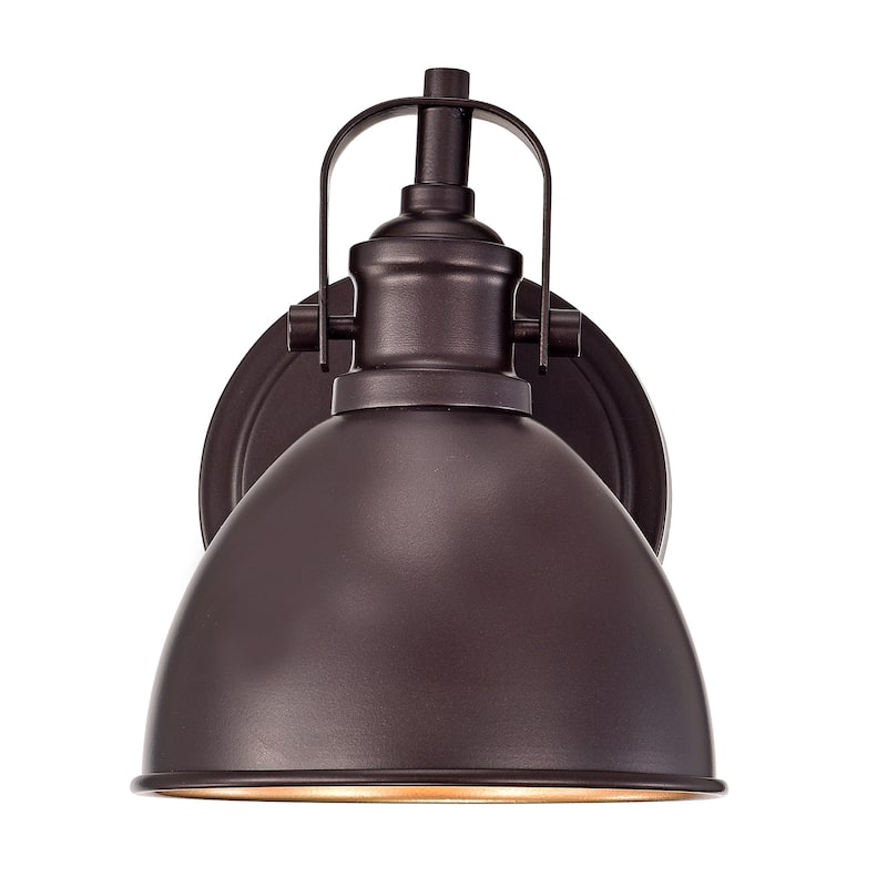 1-Light Industrial Wall Light Bath Sconce with Shad - 7.5"x7.5"x6"