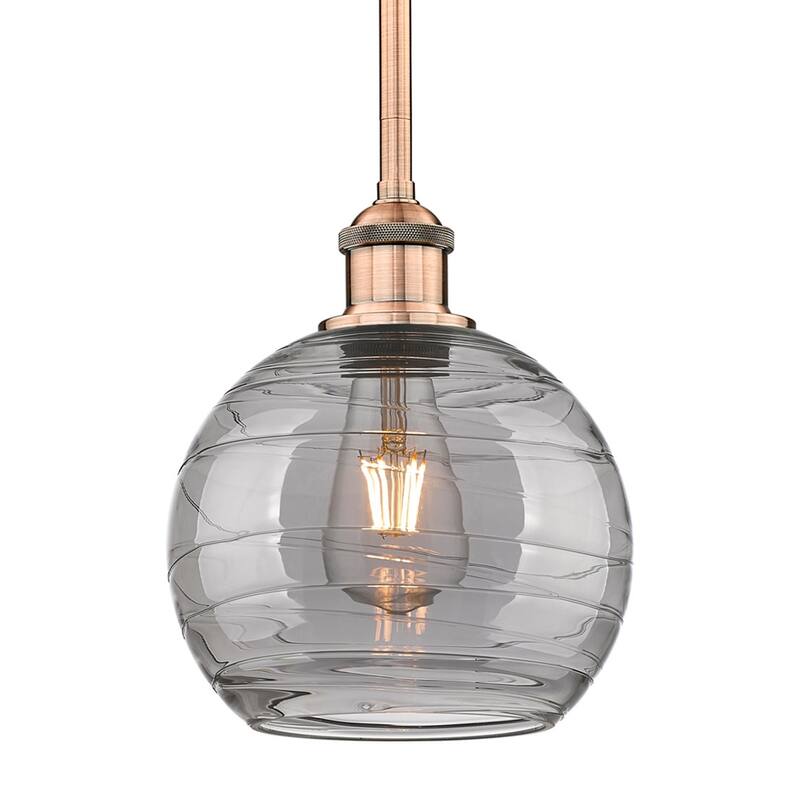 Innovations Lighting 616-1S 9 8 Athens Deco Swirl Pendant Athens Deco - Antique Copper