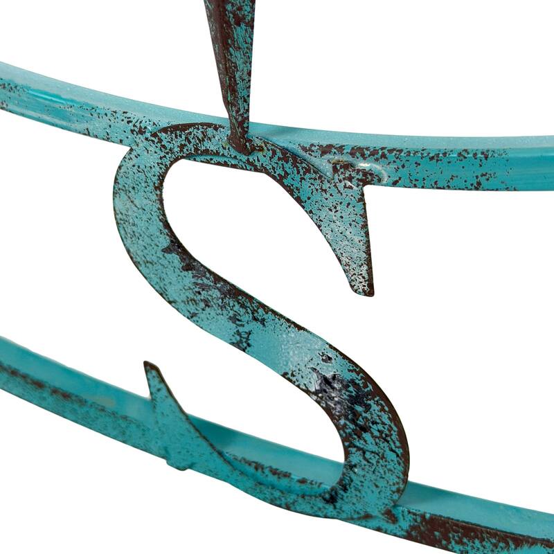 Indoor Outdoor Metal Compass Rose Wall Sculpture 39.5 Inch Diameter