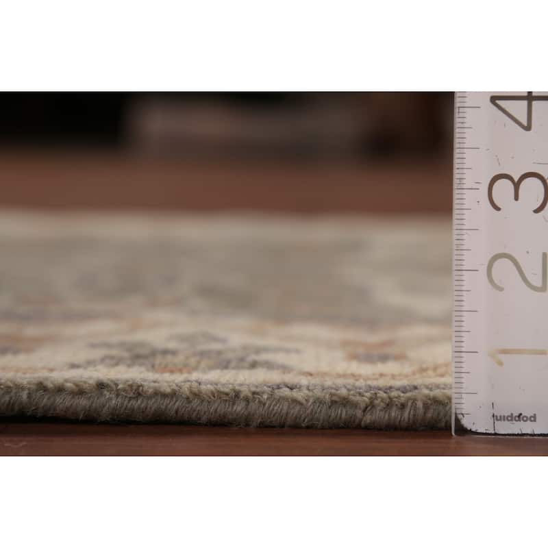 All-Over Oushak Indian Runner Rug Hand-Knotted Wool Carpet - 2'7"x 10'0"