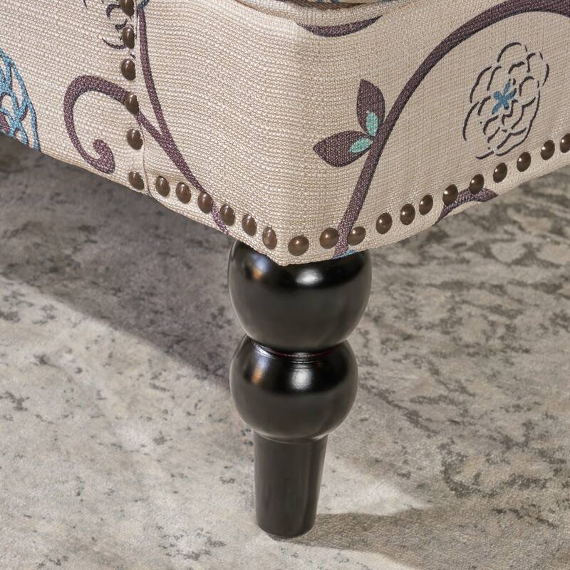 White+Blue 28" Button Tufted Club Chair