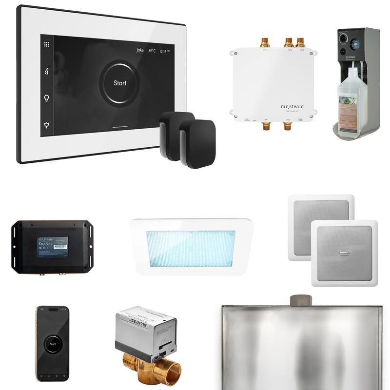 Mr Steam BLS1-X Bliss Max Package Steam Shower Control Package with - White / Matte Black