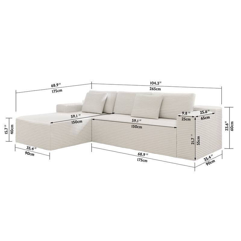 Modular Sectional Sofa Seat,Upholstered Compressed Couch