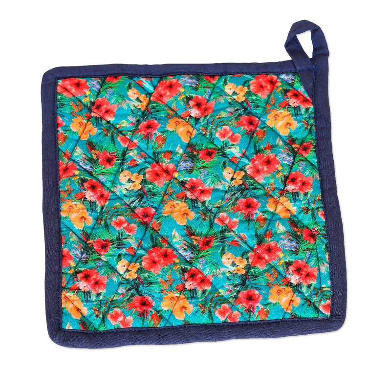 Novica Handmade Floral Flavors Apron And Kitchen Utensils (Set Of 3)