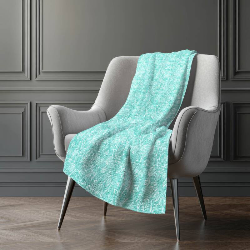 Premium Machine Washable Modern Floral Sherpa Throw Blanket