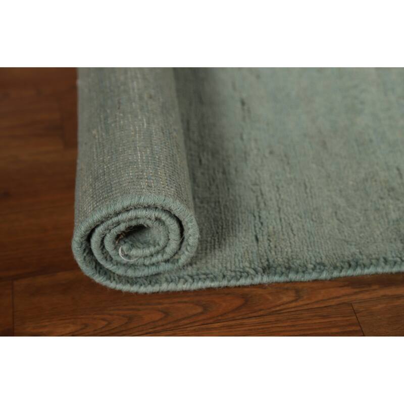 Gabbeh Modern Foyer Rug Hand-Knotted Solid Wool Carpet - 2'8"x 3'9"