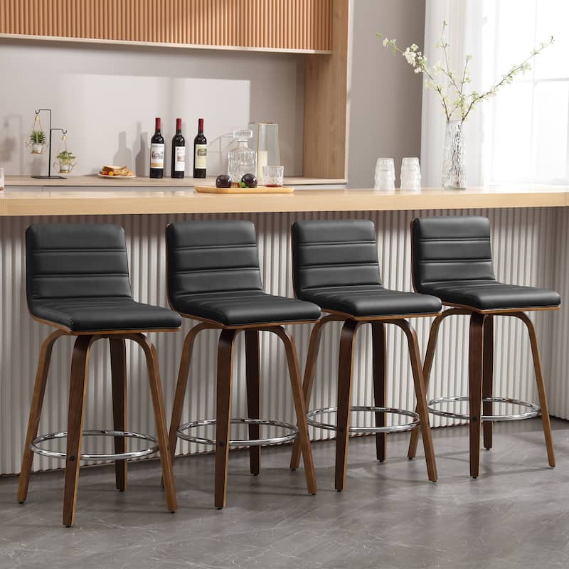 26"/29" Faux Leather Swivel Bar/Counter Stools, Set of 2/3