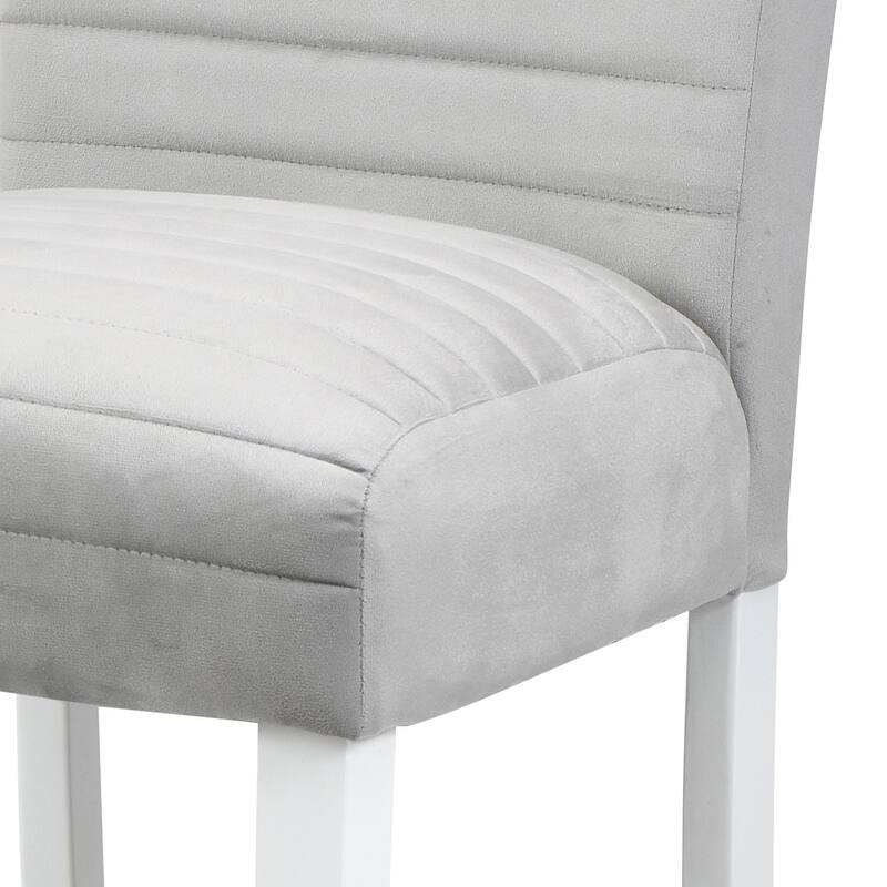 Grey and White Tufted Back Side Chairs (Set of 2)