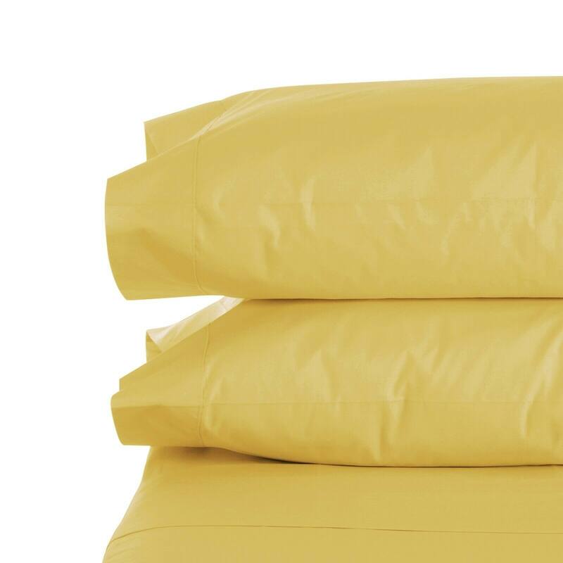 Soft Feel 1800 Soft Pillow Case Set Queen/Standard or King Set of 2 - Gold - Queen