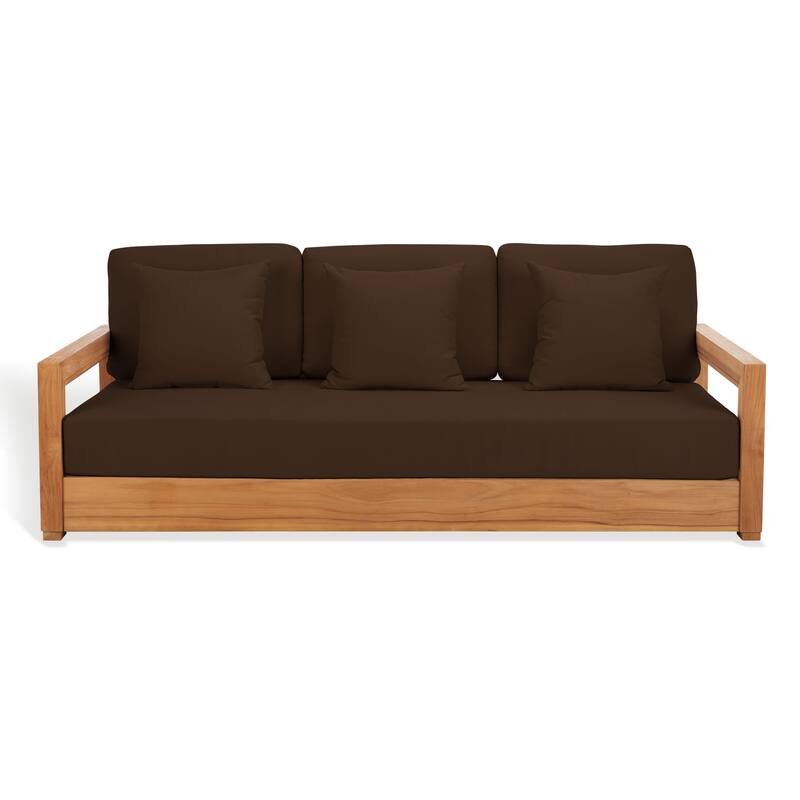 SAFAVIEH Couture Montford Brazilian Teak 3-Seat Bench - 77"W x 36"D x 27"H
