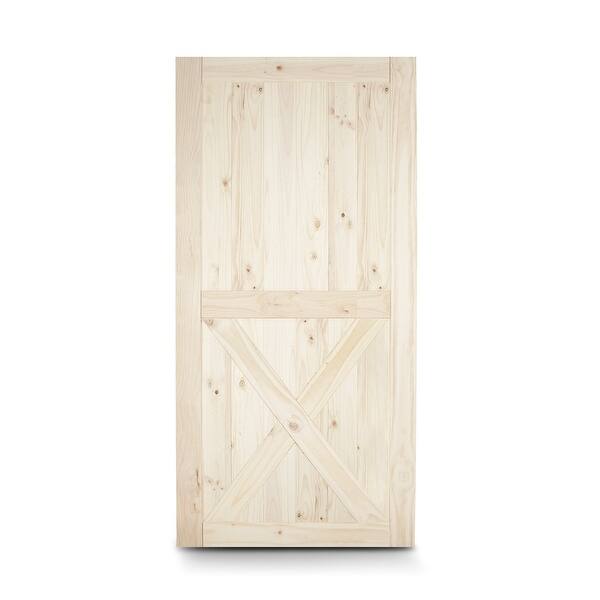 Shop Belleze Barn Wood Lower X Sliding Door Pine Unfinished Diy 42 X 84 Standard Overstock 22528806