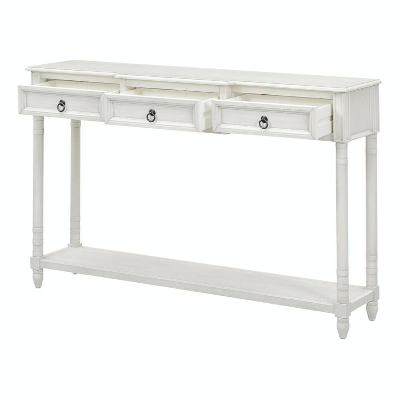 52'' Width Console Table with Drawers and Long Shelf for Entryway