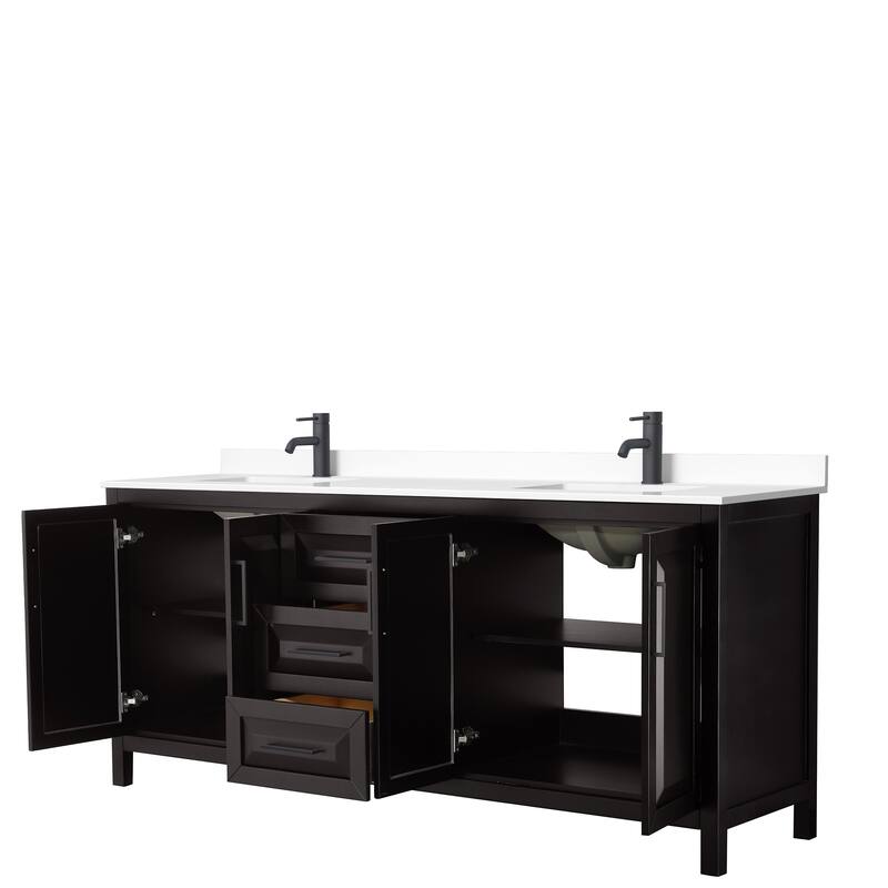 Daria 80 Inch Double Vanity, Cultured Marble Top
